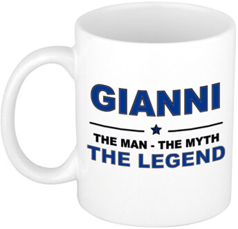 Bellatio Decorations Naam cadeau mok/ beker Gianni The man, The myth the legend 300 ml - Naam mokken Multikleur