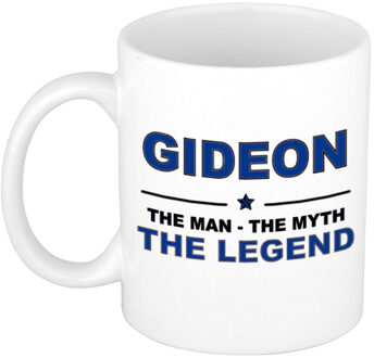 Bellatio Decorations Naam cadeau mok/ beker Gideon The man, The myth the legend 300 ml - Naam mokken Multikleur