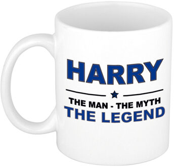 Bellatio Decorations Naam cadeau mok/ beker Harry The man, The myth the legend 300 ml - Naam mokken Multikleur