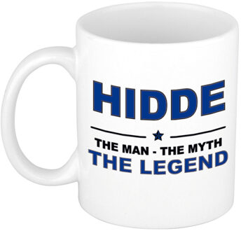 Bellatio Decorations Naam cadeau mok/ beker Hidde The man, The myth the legend 300 ml - Naam mokken Multikleur