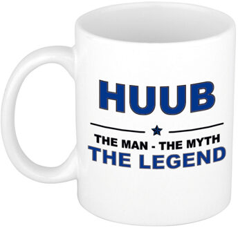 Bellatio Decorations Naam cadeau mok/ beker Huub The man, The myth the legend 300 ml - Naam mokken Multikleur