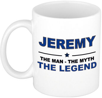 Bellatio Decorations Naam cadeau mok/ beker Jeremy The man, The myth the legend 300 ml - Naam mokken Multikleur