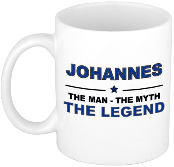 Bellatio Decorations Naam cadeau mok/ beker Johannes The man, The myth the legend 300 ml - Naam mokken Multikleur