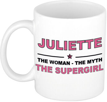 Bellatio Decorations Naam cadeau mok/ beker Juliette The woman, The myth the supergirl 300 ml - Naam mokken Multikleur