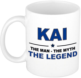 Bellatio Decorations Naam cadeau mok/ beker Kai The man, The myth the legend 300 ml - Naam mokken Multikleur