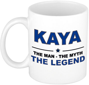 Bellatio Decorations Naam cadeau mok/ beker Kaya The man, The myth the legend 300 ml - Naam mokken Multikleur