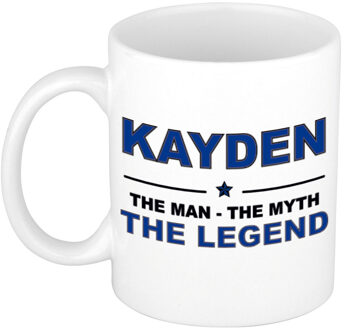 Bellatio Decorations Naam cadeau mok/ beker Kayden The man, The myth the legend 300 ml - Naam mokken Multikleur
