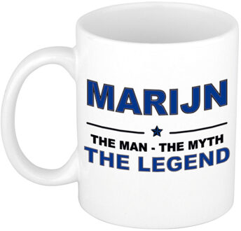 Bellatio Decorations Naam cadeau mok/ beker Marijn The man, The myth the legend 300 ml - Naam mokken Multikleur
