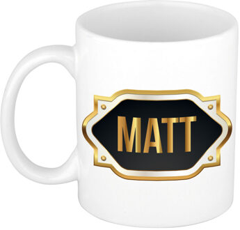 Bellatio Decorations Naam cadeau mok / beker Matt met gouden embleem 300 ml