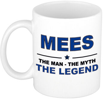 Bellatio Decorations Naam cadeau mok/ beker Mees The man, The myth the legend 300 ml - Naam mokken Multikleur