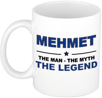 Bellatio Decorations Naam cadeau mok/ beker Mehmet The man, The myth the legend 300 ml - Naam mokken Multikleur
