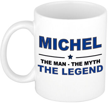 Bellatio Decorations Naam cadeau mok/ beker Michel The man, The myth the legend 300 ml - Naam mokken Multikleur