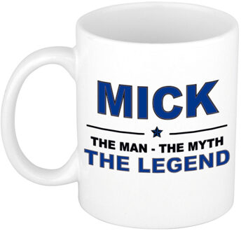 Bellatio Decorations Naam cadeau mok/ beker Mick The man, The myth the legend 300 ml - Naam mokken Multikleur