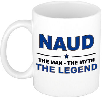 Bellatio Decorations Naam cadeau mok/ beker Naud The man, The myth the legend 300 ml - Naam mokken Multikleur