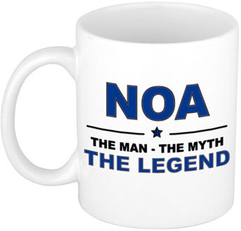 Bellatio Decorations Naam cadeau mok/ beker Noa The man, The myth the legend 300 ml - Naam mokken Multikleur