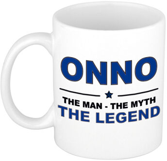 Bellatio Decorations Naam cadeau mok/ beker Onno The man, The myth the legend 300 ml - Naam mokken Multikleur
