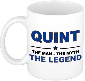 Bellatio Decorations Naam cadeau mok/ beker Quint The man, The myth the legend 300 ml - Naam mokken Multikleur