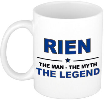 Bellatio Decorations Naam cadeau mok/ beker Rien The man, The myth the legend 300 ml - Naam mokken Multikleur