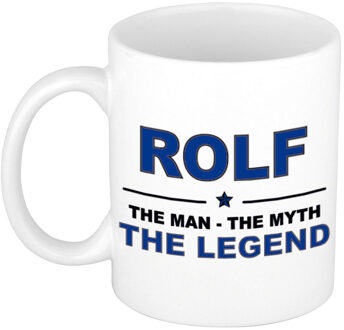Bellatio Decorations Naam cadeau mok/ beker Rolf The man, The myth the legend 300 ml - Naam mokken Multikleur