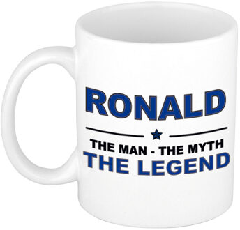 Bellatio Decorations Naam cadeau mok/ beker Ronald The man, The myth the legend 300 ml - Naam mokken Multikleur