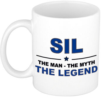 Bellatio Decorations Naam cadeau mok/ beker Sil The man, The myth the legend 300 ml - Naam mokken Multikleur