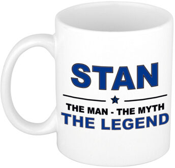 Bellatio Decorations Naam cadeau mok/ beker Stan The man, The myth the legend 300 ml - Naam mokken Multikleur