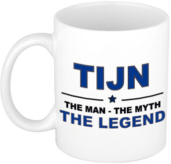 Bellatio Decorations Naam cadeau mok/ beker Tijn The man, The myth the legend 300 ml - Naam mokken Multikleur