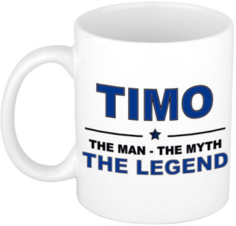 Bellatio Decorations Naam cadeau mok/ beker Timo The man, The myth the legend 300 ml - Naam mokken Multikleur
