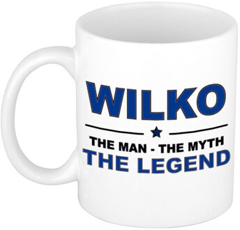 Bellatio Decorations Naam cadeau mok/ beker Wilko The man, The myth the legend 300 ml - Naam mokken Multikleur