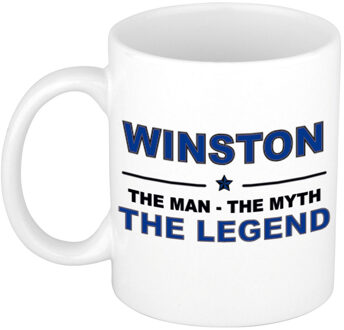 Bellatio Decorations Naam cadeau mok/ beker Winston The man, The myth the legend 300 ml - Naam mokken Multikleur