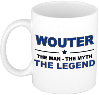 Bellatio Decorations Naam cadeau mok/ beker Wouter The man, The myth the legend 300 ml - Naam mokken Multikleur