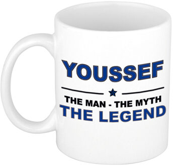 Bellatio Decorations Naam cadeau mok/ beker Youssef The man, The myth the legend 300 ml - Naam mokken Multikleur