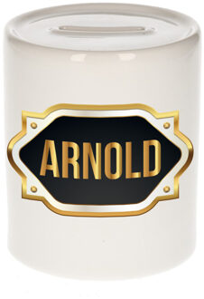 Bellatio Decorations Naam cadeau spaarpot Arnold met gouden embleem