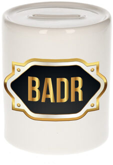 Bellatio Decorations Naam cadeau spaarpot Badr met gouden embleem