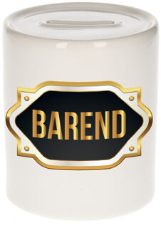 Bellatio Decorations Naam cadeau spaarpot Barend met gouden embleem