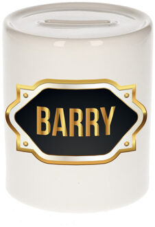 Bellatio Decorations Naam cadeau spaarpot Barry met gouden embleem
