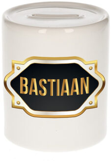 Bellatio Decorations Naam cadeau spaarpot Bastiaan met gouden embleem