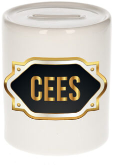 Bellatio Decorations Naam cadeau spaarpot Cees met gouden embleem