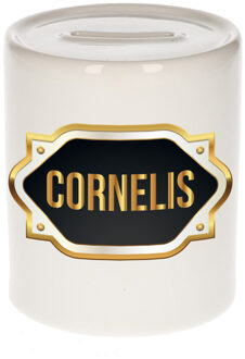 Bellatio Decorations Naam cadeau spaarpot Cornelis met gouden embleem
