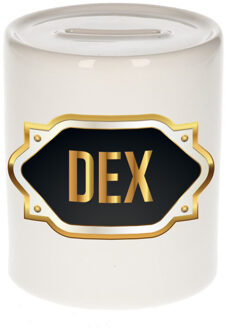 Bellatio Decorations Naam cadeau spaarpot Dex met gouden embleem