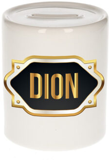 Bellatio Decorations Naam cadeau spaarpot Dion met gouden embleem