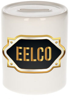 Bellatio Decorations Naam cadeau spaarpot Eelco met gouden embleem