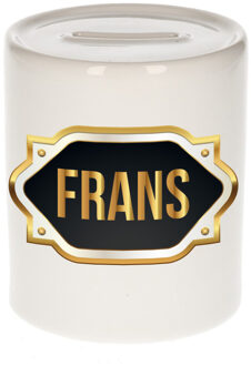 Bellatio Decorations Naam cadeau spaarpot Frans met gouden embleem