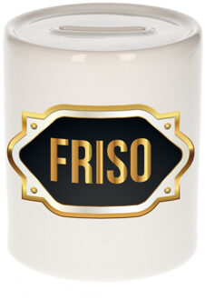 Bellatio Decorations Naam cadeau spaarpot Friso met gouden embleem
