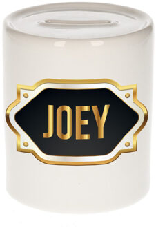 Bellatio Decorations Naam cadeau spaarpot Joey met gouden embleem
