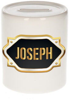 Bellatio Decorations Naam cadeau spaarpot Joseph met gouden embleem Multi