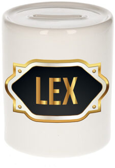 Bellatio Decorations Naam cadeau spaarpot Lex met gouden embleem