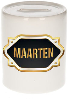 Bellatio Decorations Naam cadeau spaarpot Maarten met gouden embleem