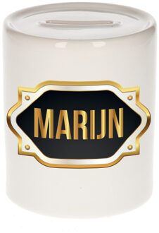 Bellatio Decorations Naam cadeau spaarpot Marijn met gouden embleem