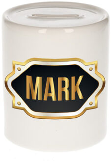 Bellatio Decorations Naam cadeau spaarpot Mark met gouden embleem